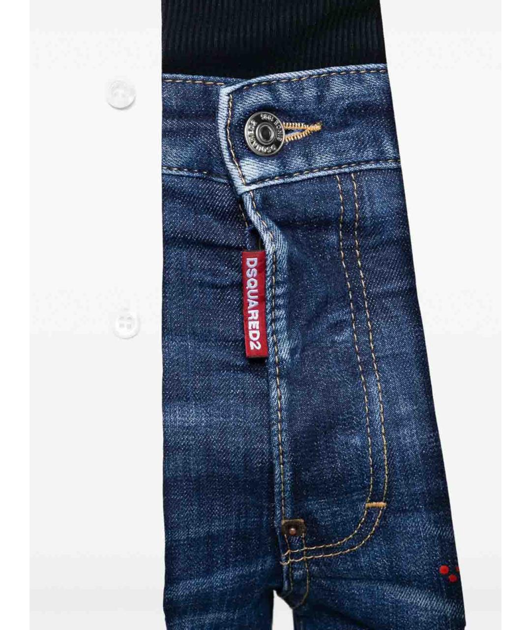 DSQUARED2 Синие хлопковые прямые джинсы, фото 2