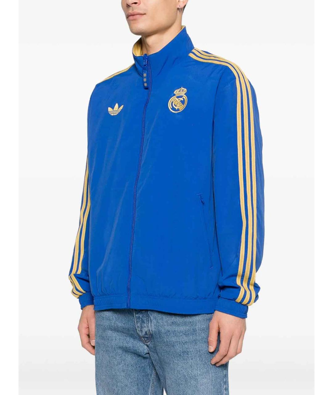 ADIDAS Синяя полиэстеровая куртка, фото 2