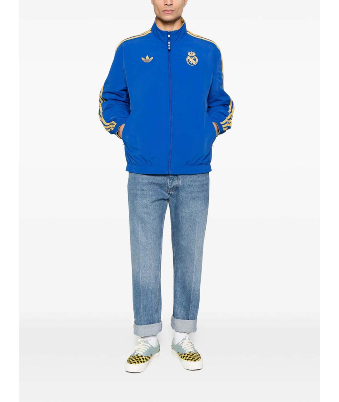 ADIDAS Синяя полиэстеровая куртка, фото 4