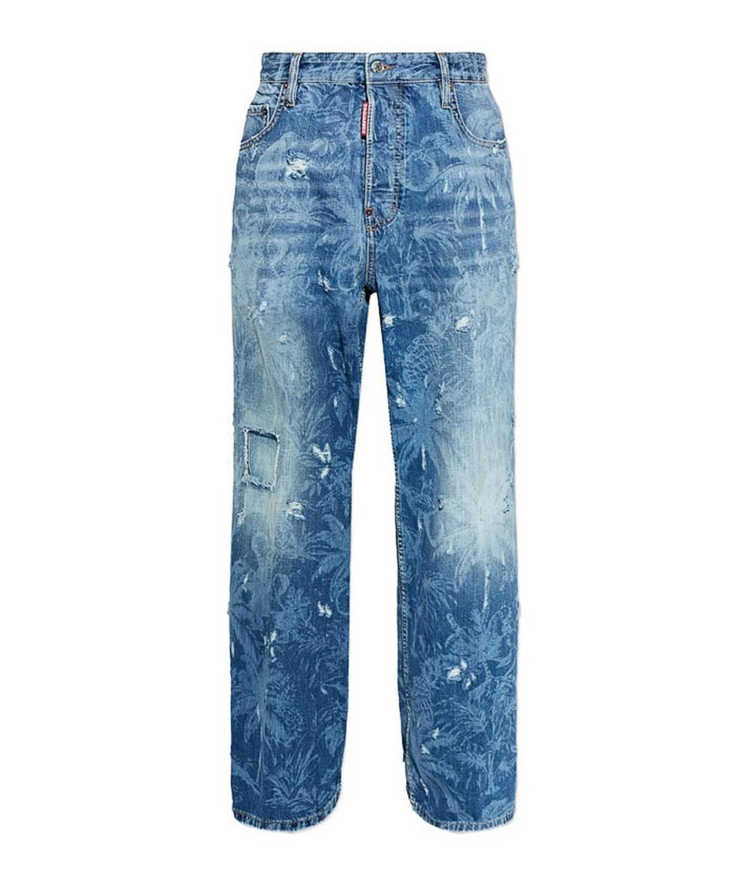 DSQUARED2 Синие хлопковые прямые джинсы, фото 1