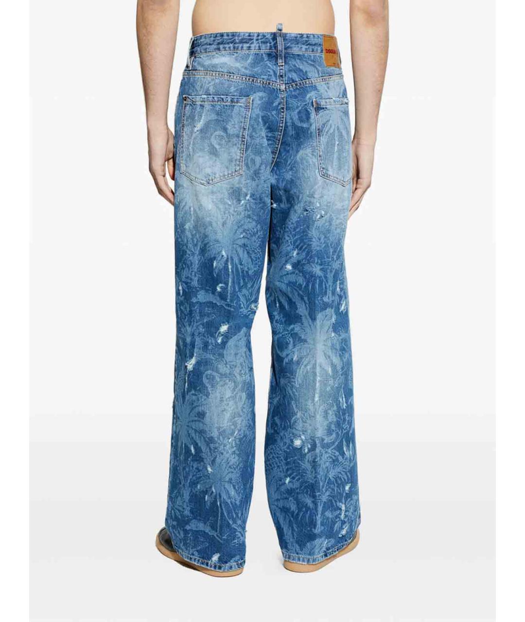 DSQUARED2 Синие хлопковые прямые джинсы, фото 3
