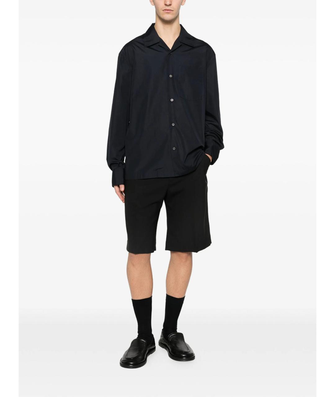 JIL SANDER Темно-синяя хлопковая классическая рубашка, фото 4