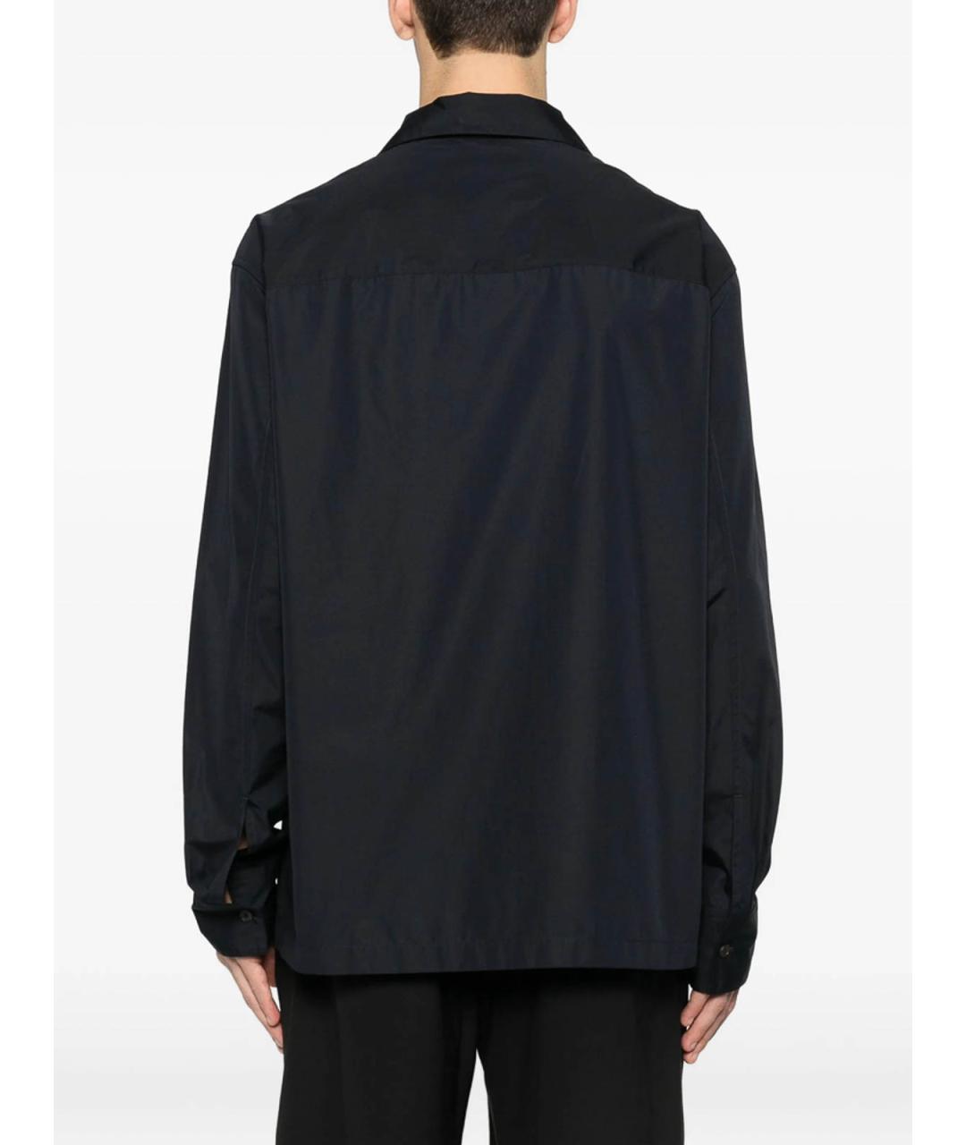 JIL SANDER Темно-синяя хлопковая классическая рубашка, фото 5