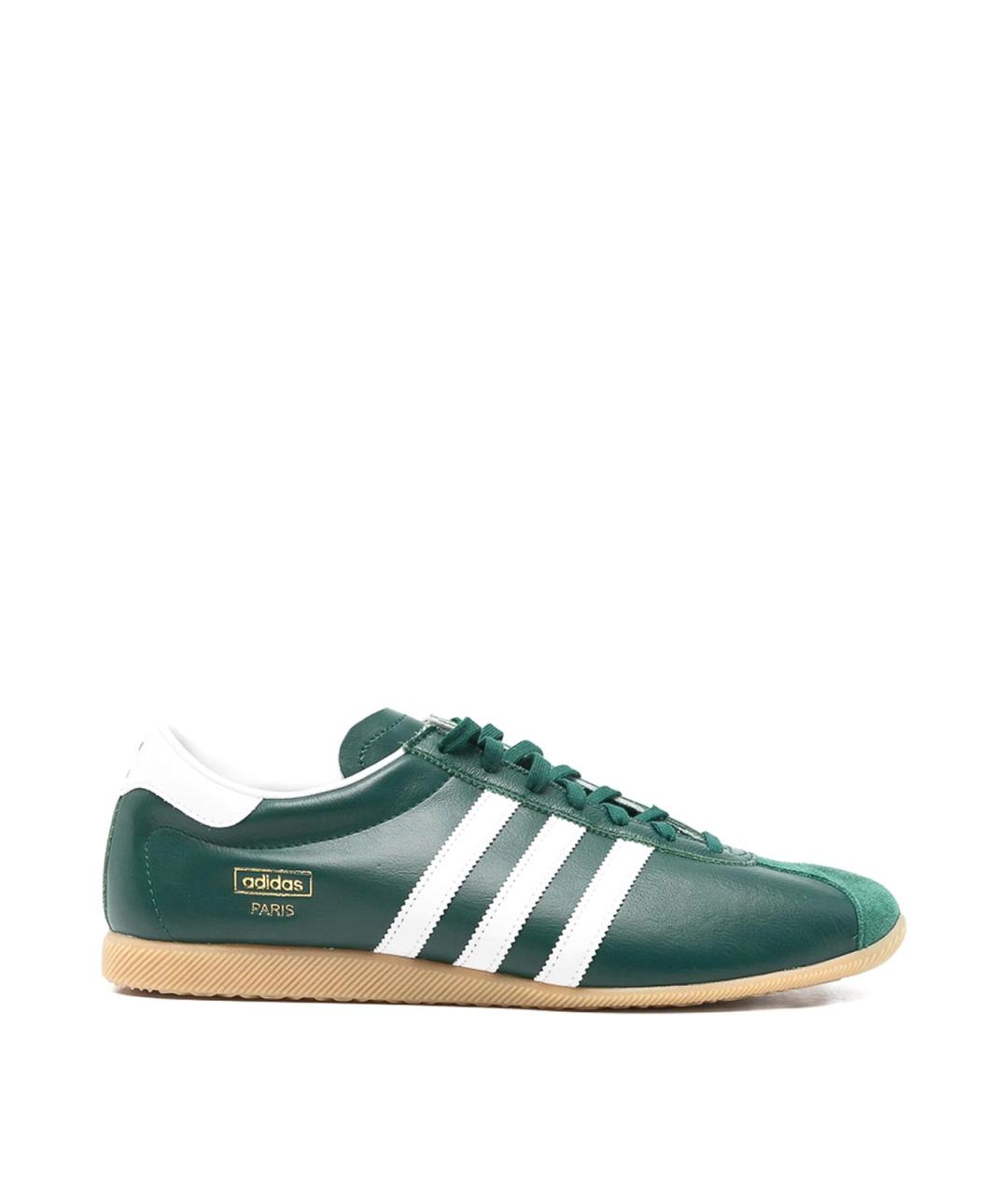 ADIDAS Зеленые кожаные низкие кроссовки / кеды, фото 1