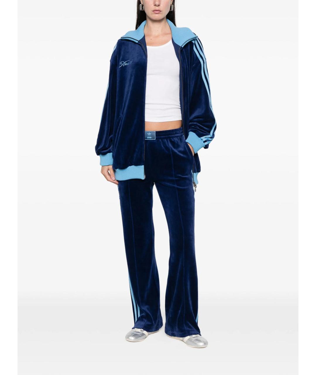 ADIDAS Синие бархатные брюки широкие, фото 5