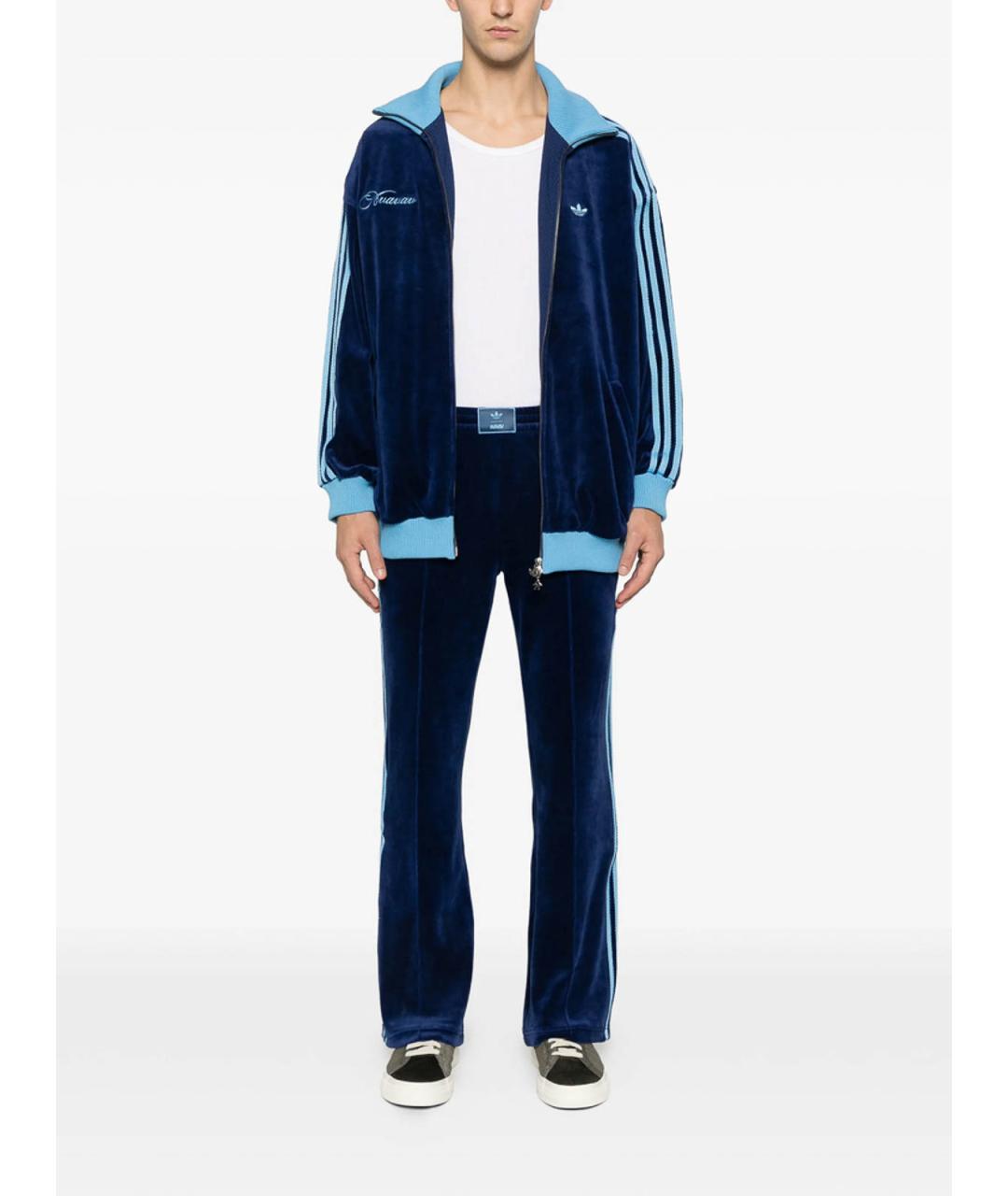 ADIDAS Синие бархатные брюки широкие, фото 3