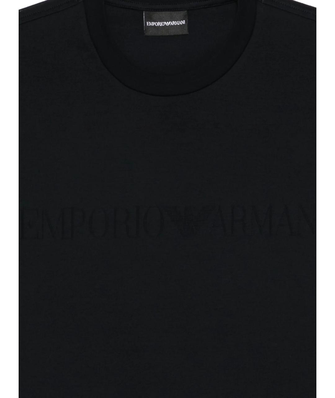 EMPORIO ARMANI Синяя хлопковая футболка, фото 3