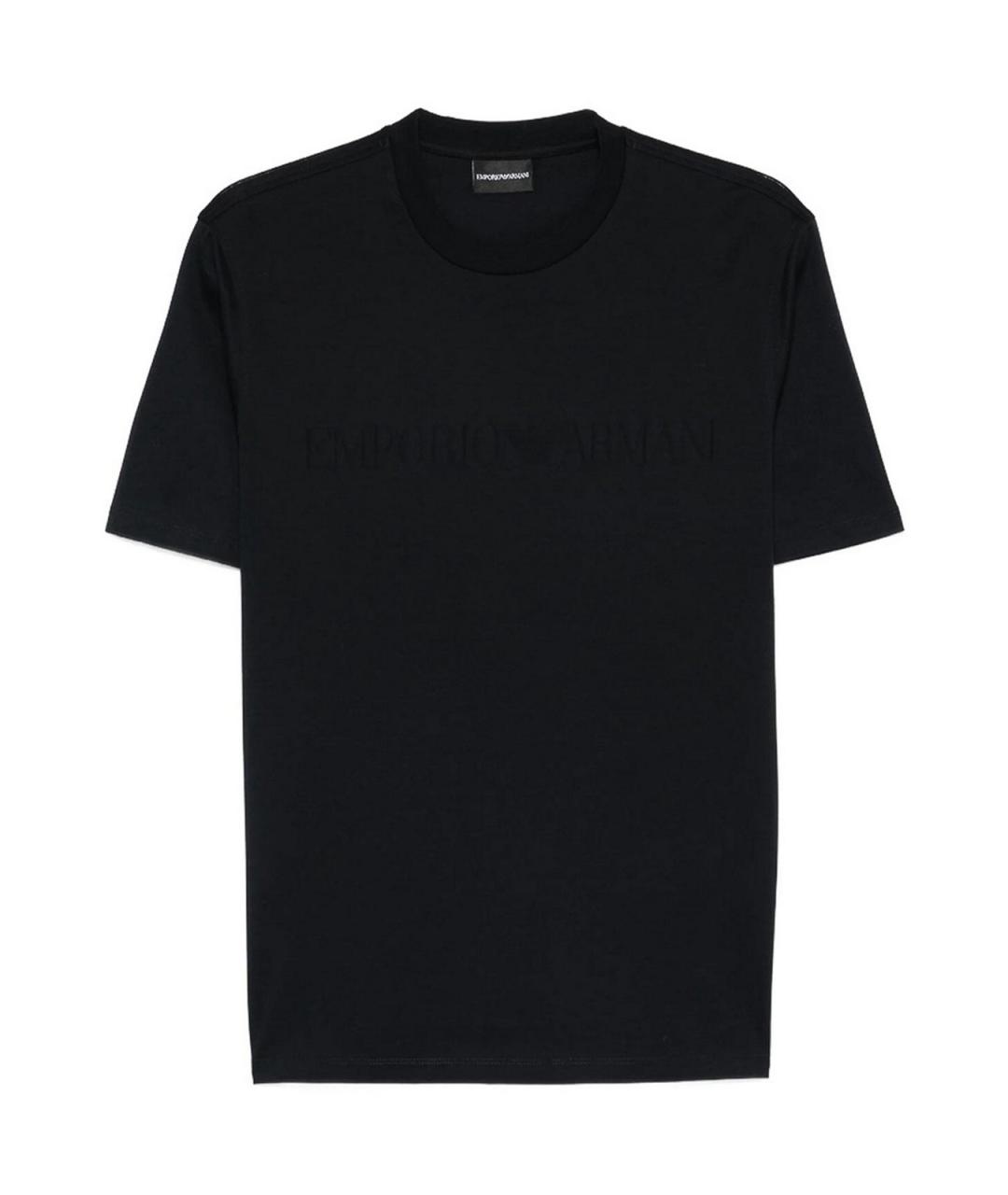 EMPORIO ARMANI Синяя хлопковая футболка, фото 1
