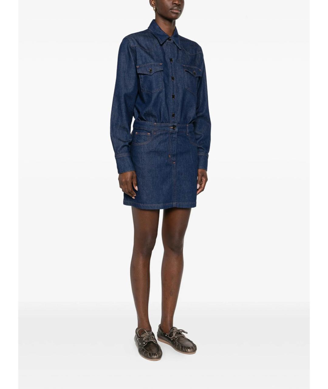 A.P.C. Синее хлопковое повседневное платье, фото 4