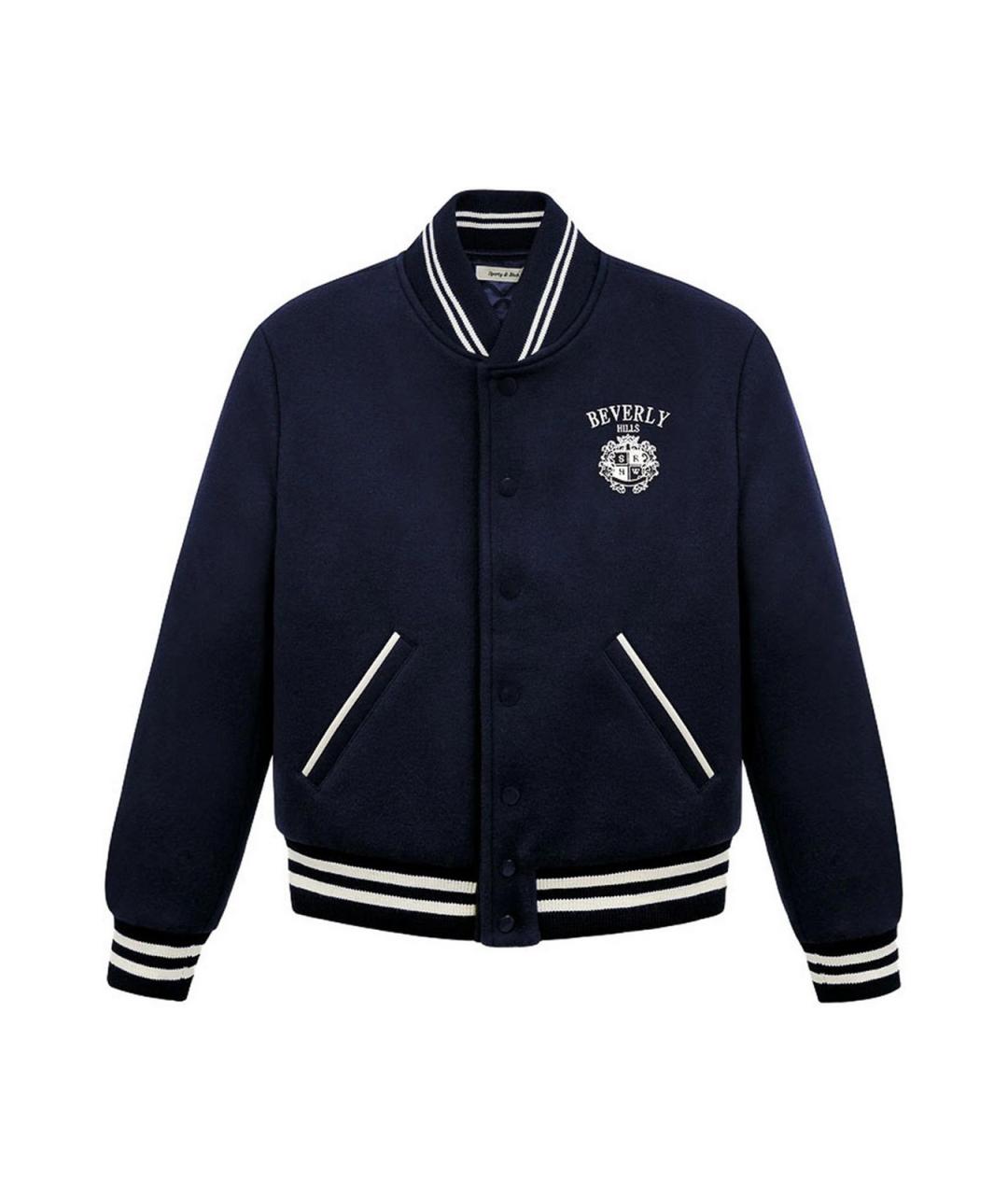 SPORTY AND RICH Темно-синяя полиэстеровая куртка, фото 1