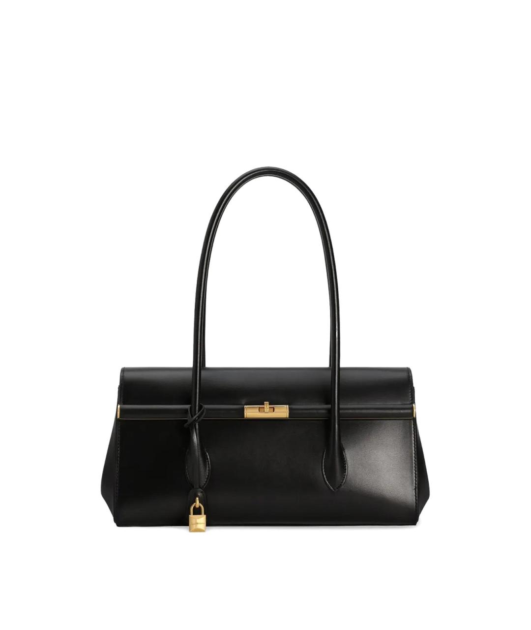DOLCE&GABBANA Черная кожаная сумка с короткими ручками, фото 1