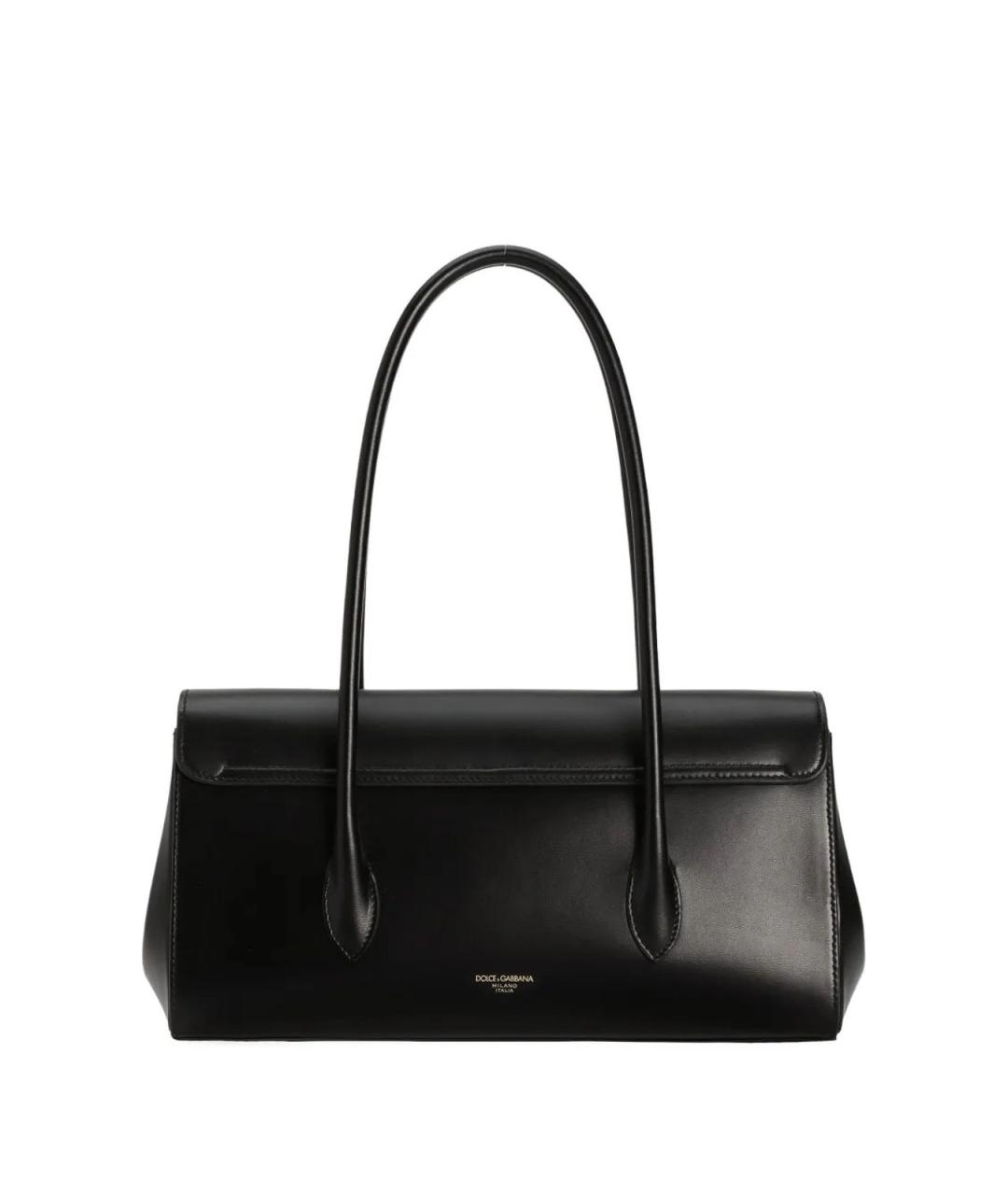 DOLCE&GABBANA Черная кожаная сумка с короткими ручками, фото 3