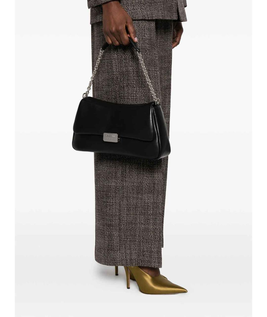 EMPORIO ARMANI Черная кожаная сумка через плечо, фото 2