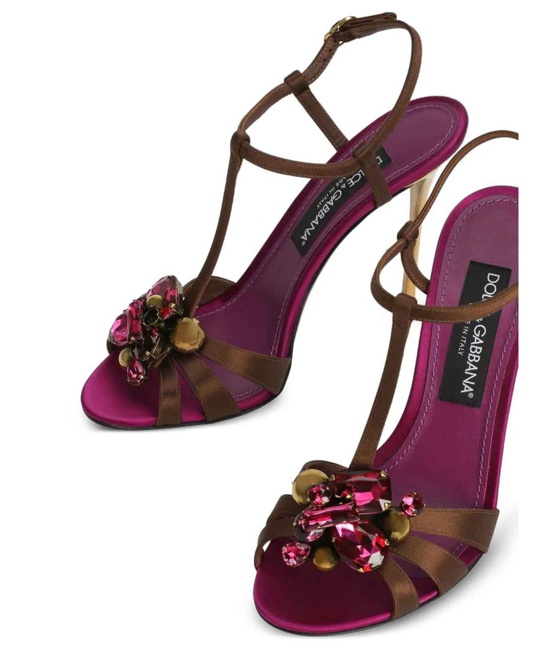 DOLCE&GABBANA Мульти текстильные босоножки, фото 3