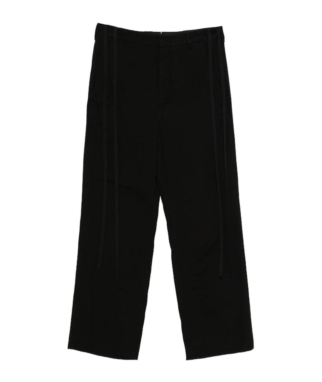 ANN DEMEULEMEESTER Черные хлопковые повседневные брюки, фото 1