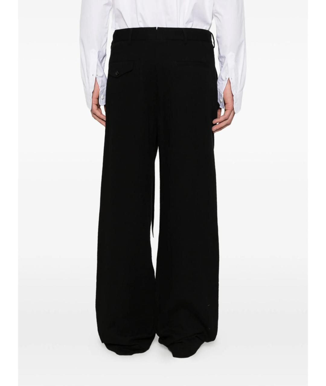 ANN DEMEULEMEESTER Черные хлопковые повседневные брюки, фото 5