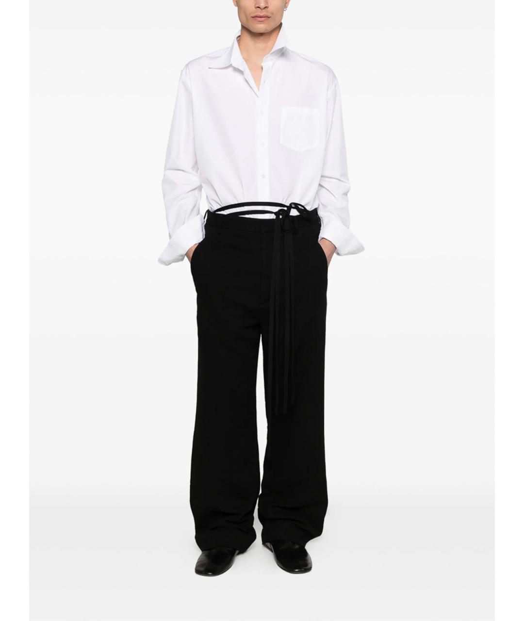 ANN DEMEULEMEESTER Черные хлопковые повседневные брюки, фото 2