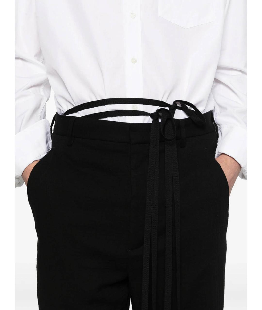 ANN DEMEULEMEESTER Черные хлопковые повседневные брюки, фото 3