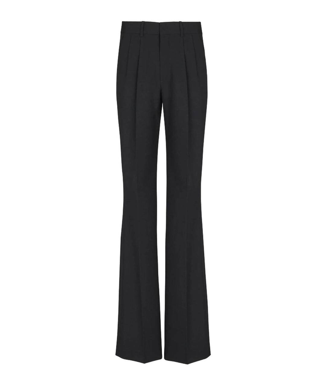BALMAIN Черные шерстяные повседневные брюки, фото 1