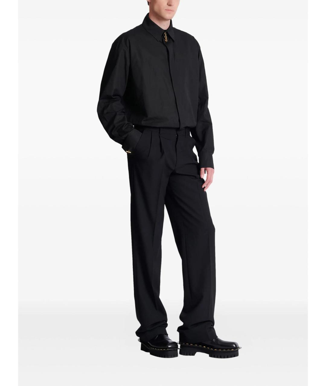 BALMAIN Черные шерстяные повседневные брюки, фото 4