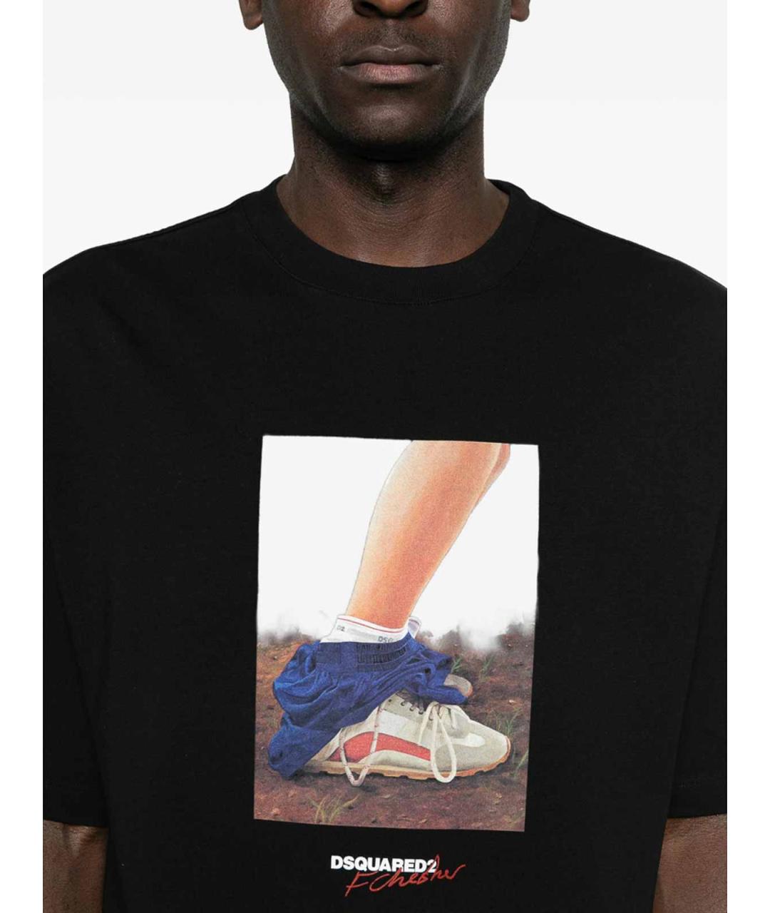 DSQUARED2 Черная хлопковая футболка, фото 4