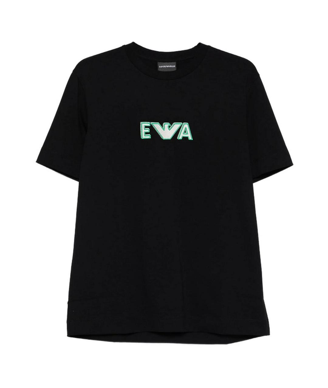 EMPORIO ARMANI Черная хлопковая футболка, фото 1