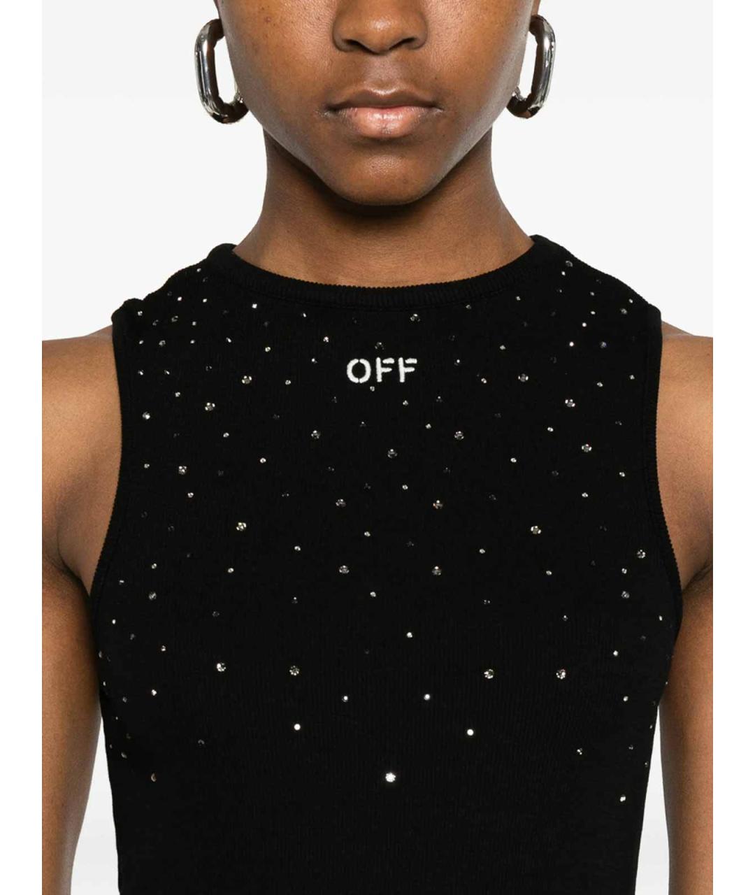 OFF-WHITE Черное вискозное повседневное платье, фото 3