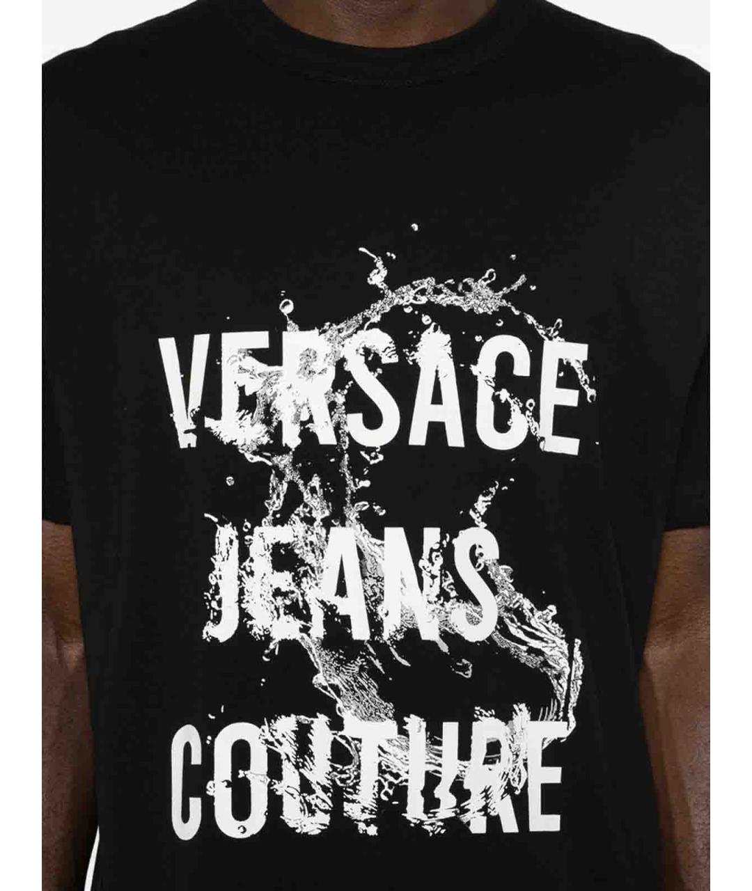 VERSACE JEANS COUTURE Черная хлопковая футболка, фото 3