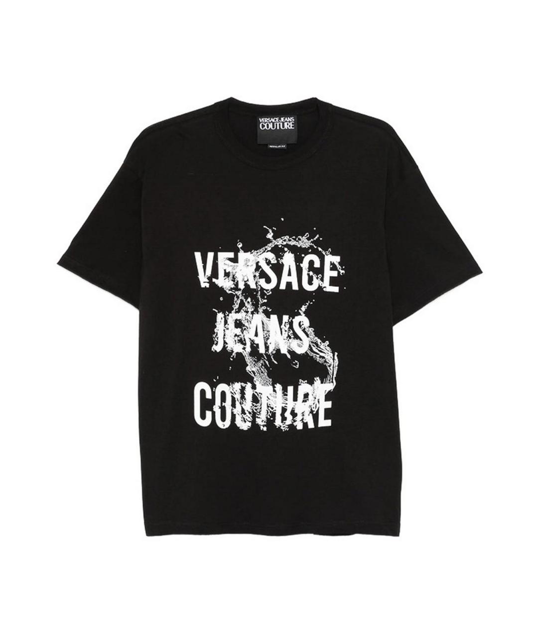 VERSACE JEANS COUTURE Черная хлопковая футболка, фото 1