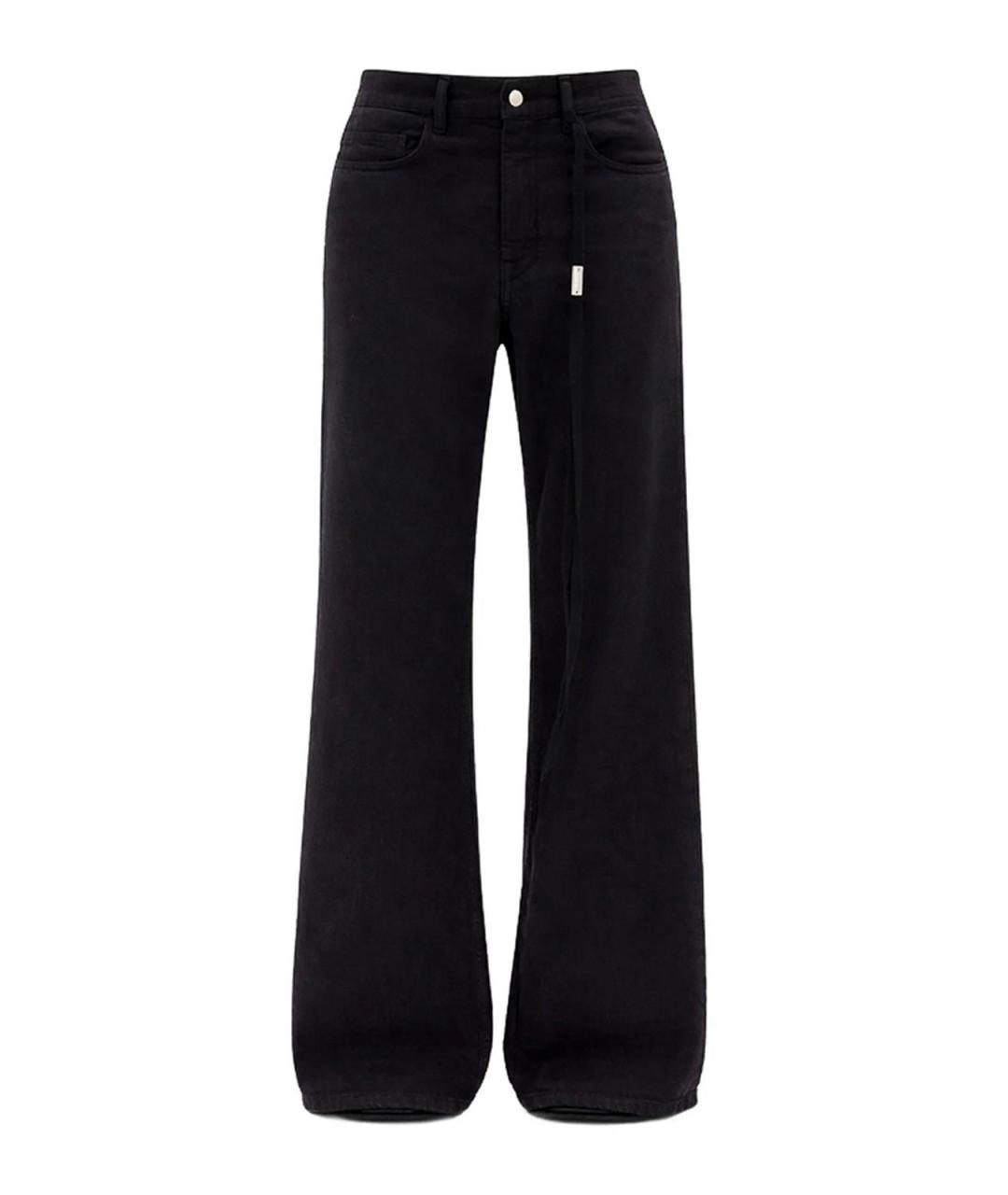 ANN DEMEULEMEESTER Черные хлопковые прямые джинсы, фото 1