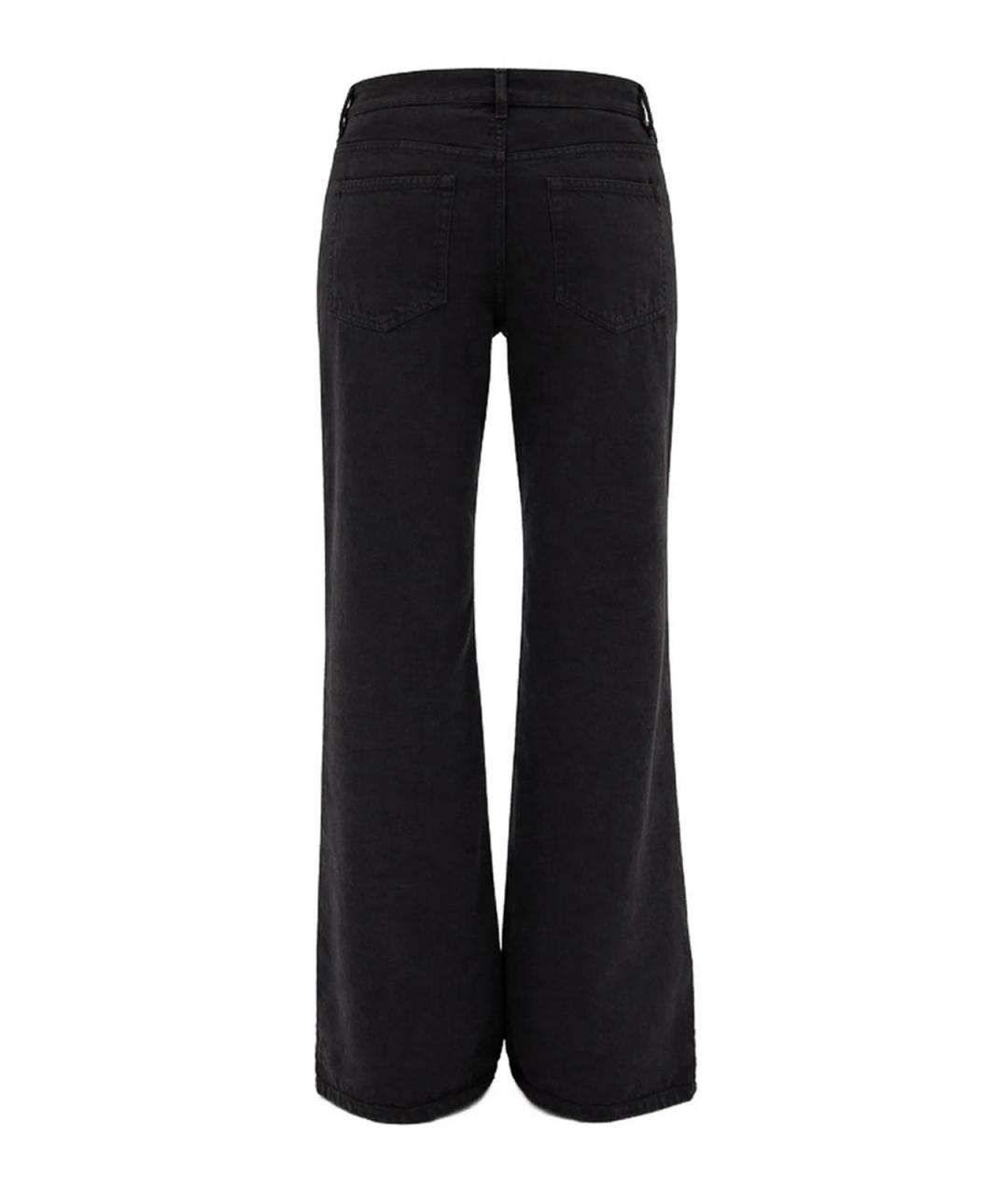 ANN DEMEULEMEESTER Черные хлопковые прямые джинсы, фото 2