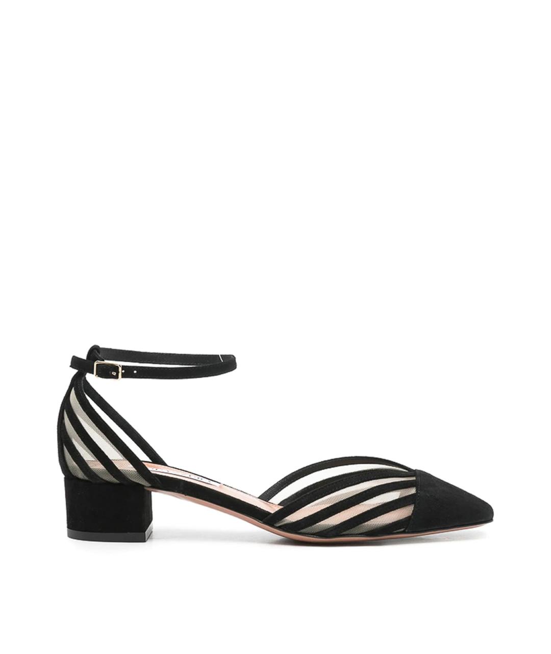 AQUAZZURA Черные кожаные сандалии, фото 1