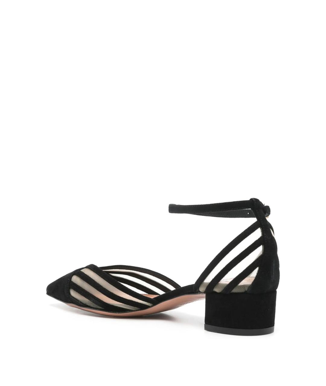 AQUAZZURA Черные кожаные сандалии, фото 4
