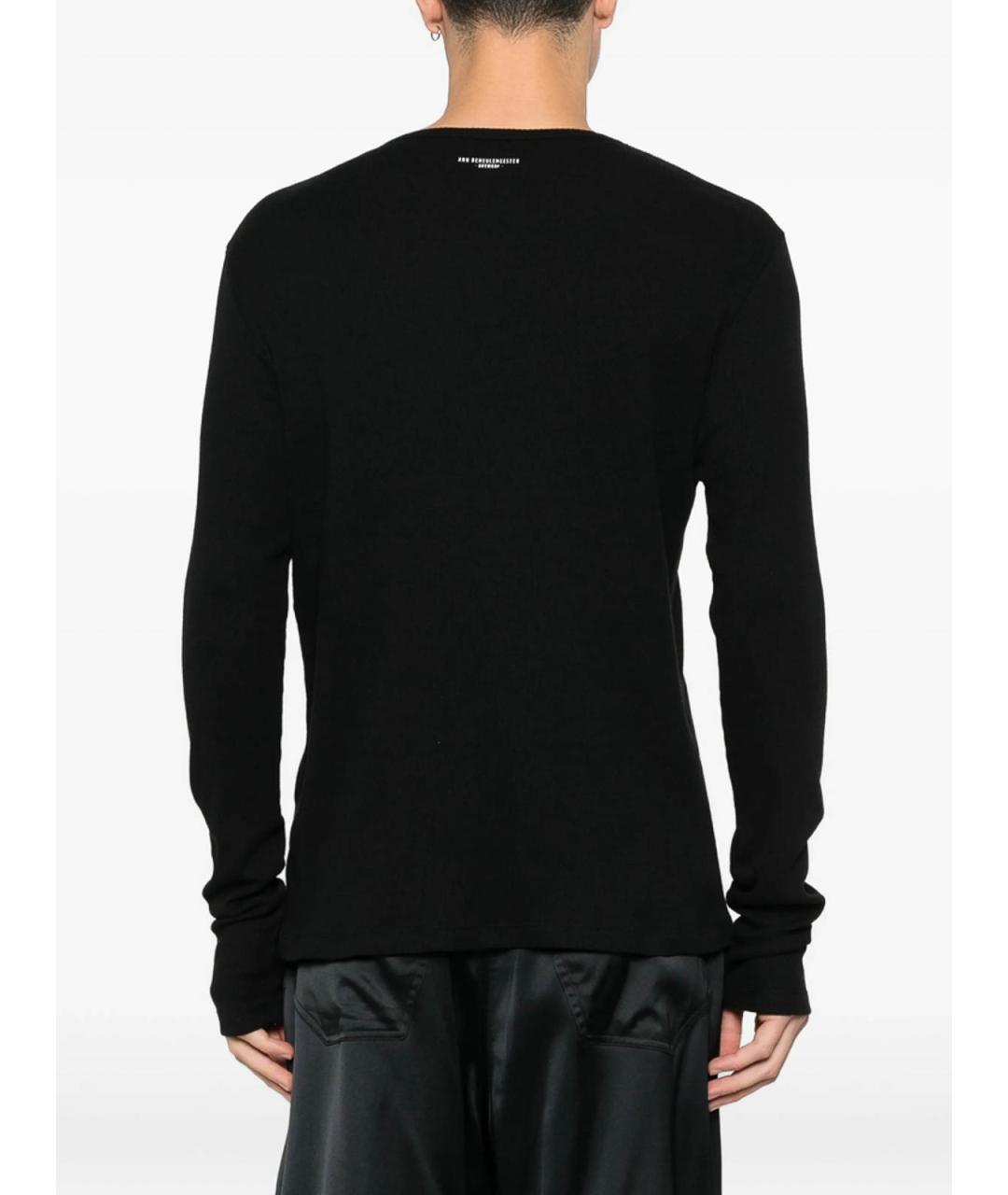 ANN DEMEULEMEESTER Черный хлопковый джемпер / свитер, фото 3