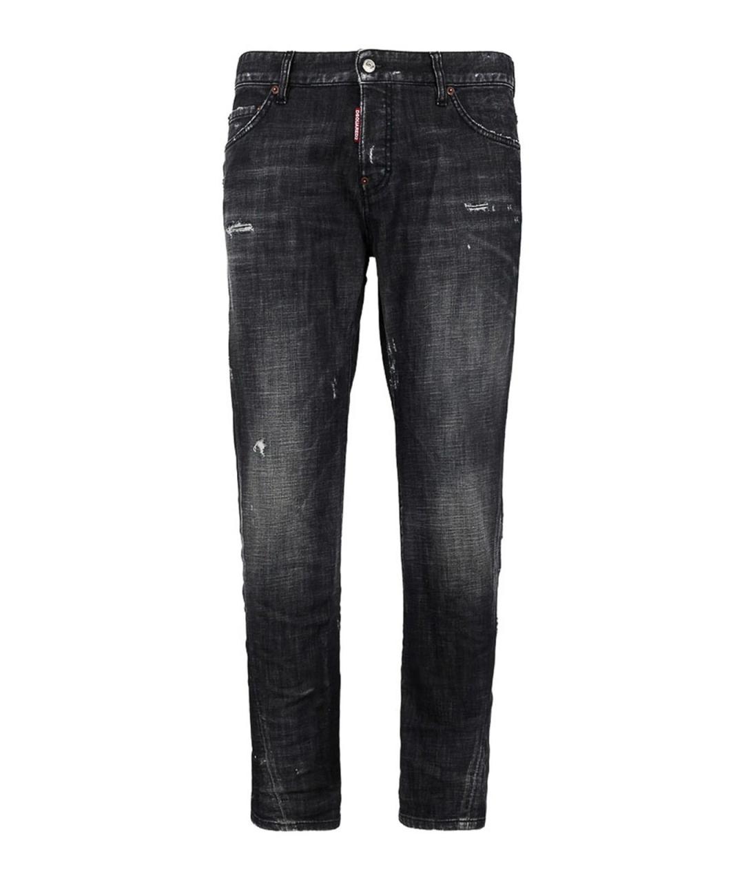 DSQUARED2 Черные хлопковые прямые джинсы, фото 1