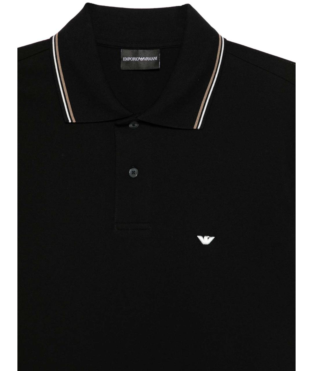 EMPORIO ARMANI Черный хлопковый джемпер / свитер, фото 3