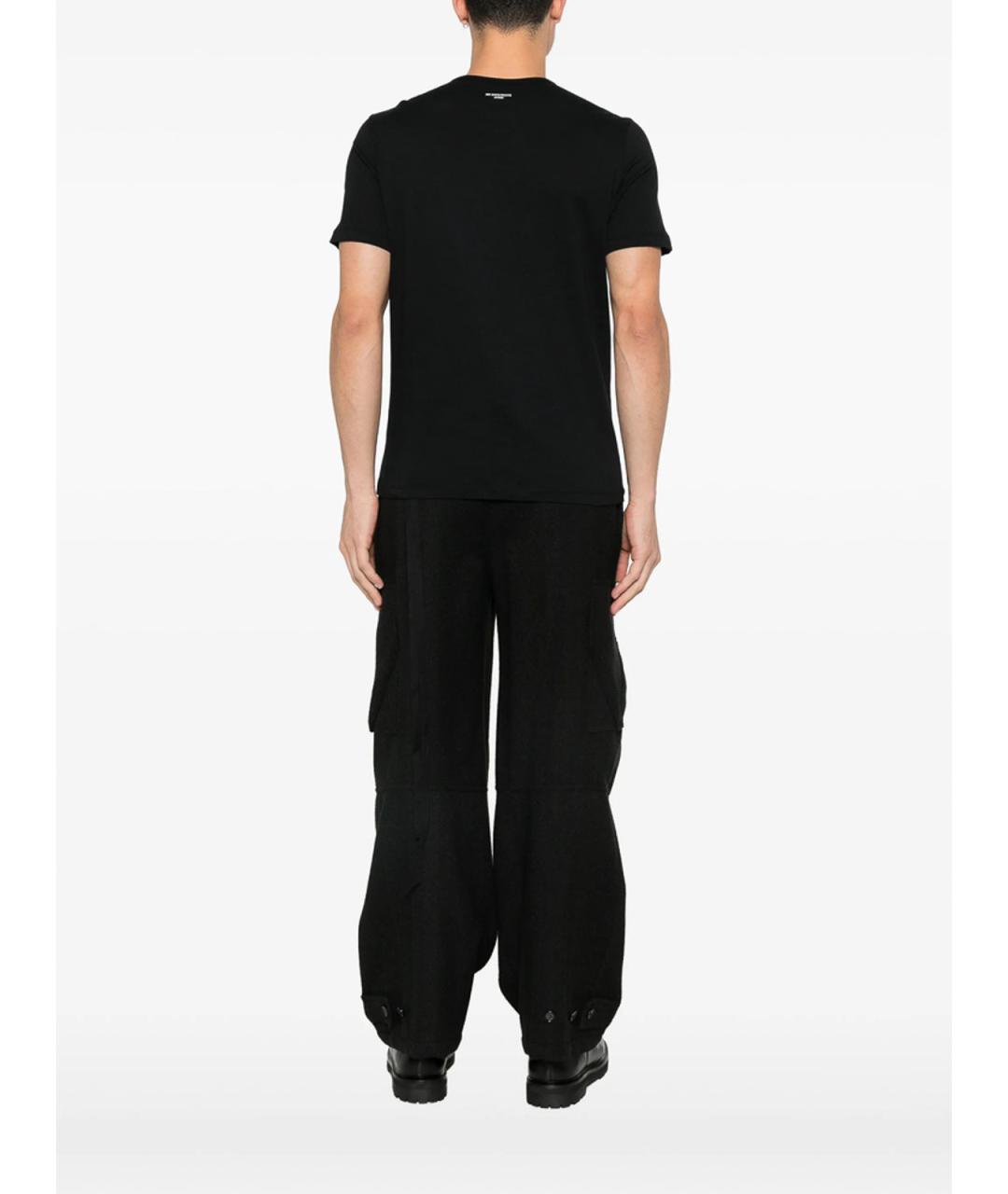 ANN DEMEULEMEESTER Черная хлопковая футболка, фото 4