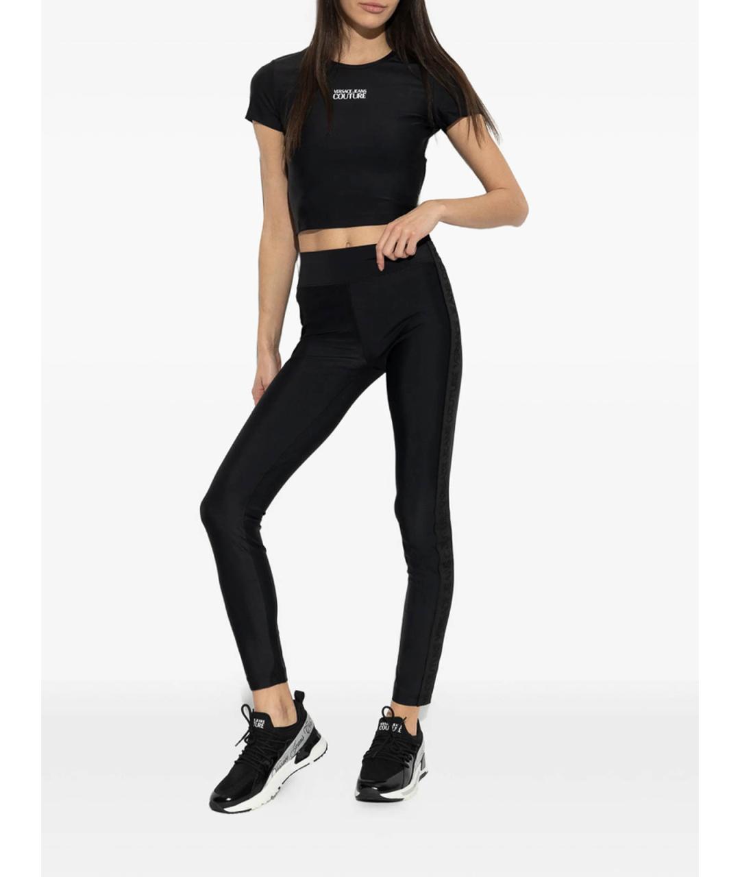 VERSACE JEANS COUTURE Черная полиамидовая футболка, фото 4