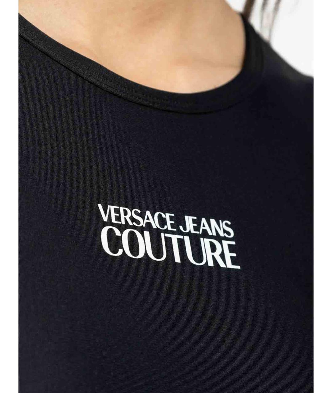 VERSACE JEANS COUTURE Черная полиамидовая футболка, фото 5