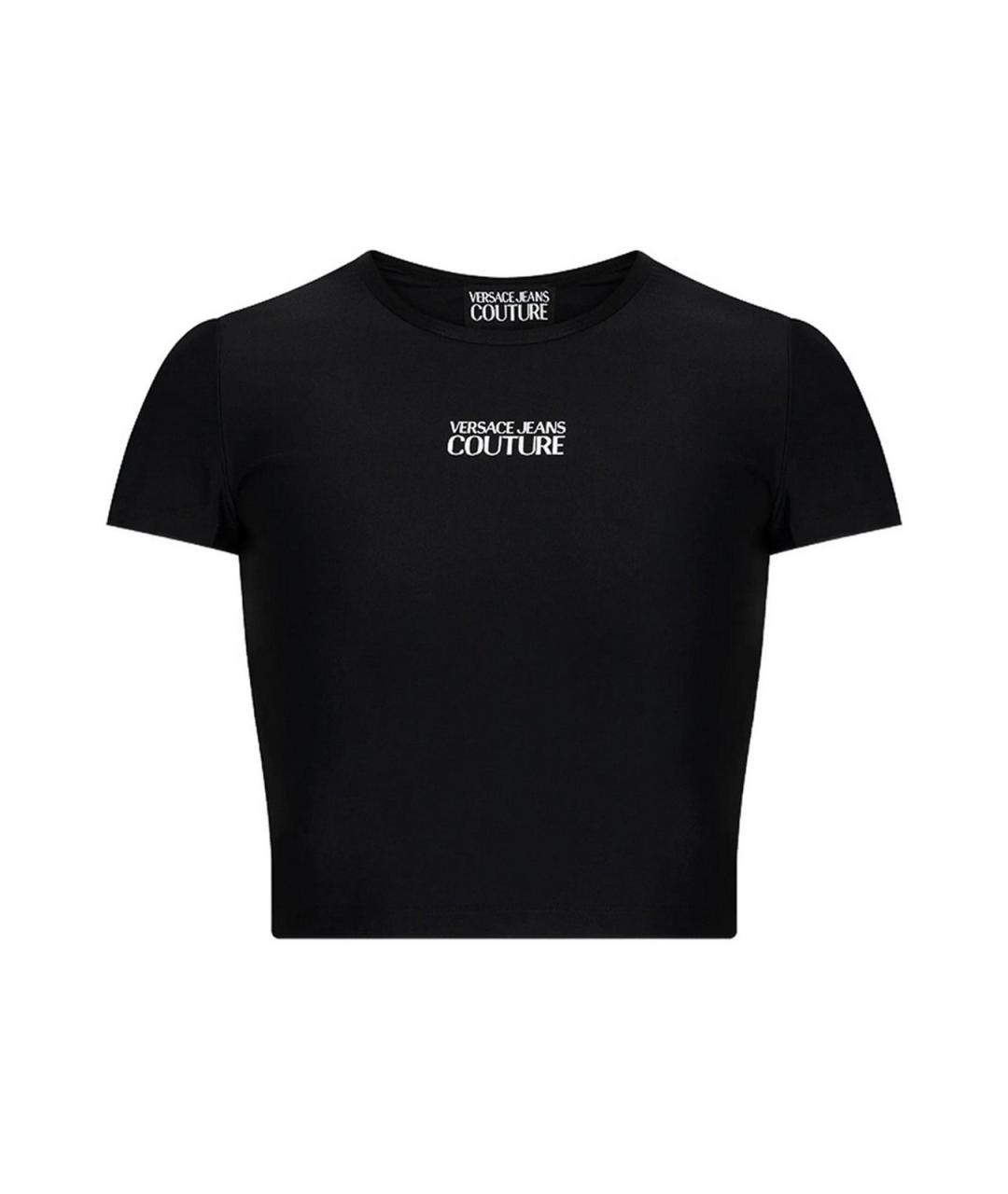 VERSACE JEANS COUTURE Черная полиамидовая футболка, фото 1