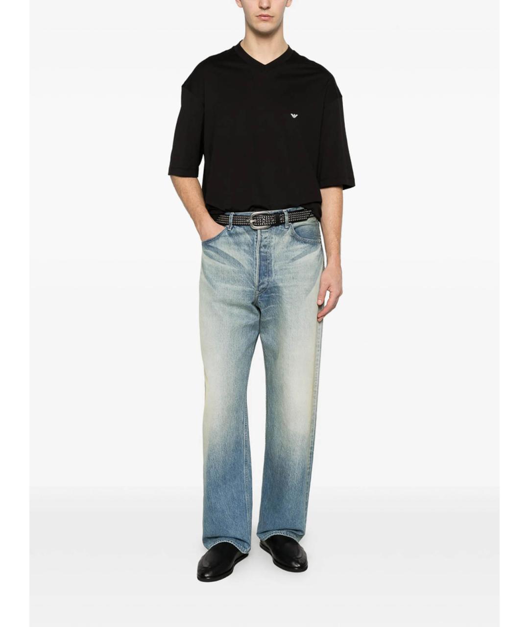 EMPORIO ARMANI Черная хлопковая футболка, фото 4