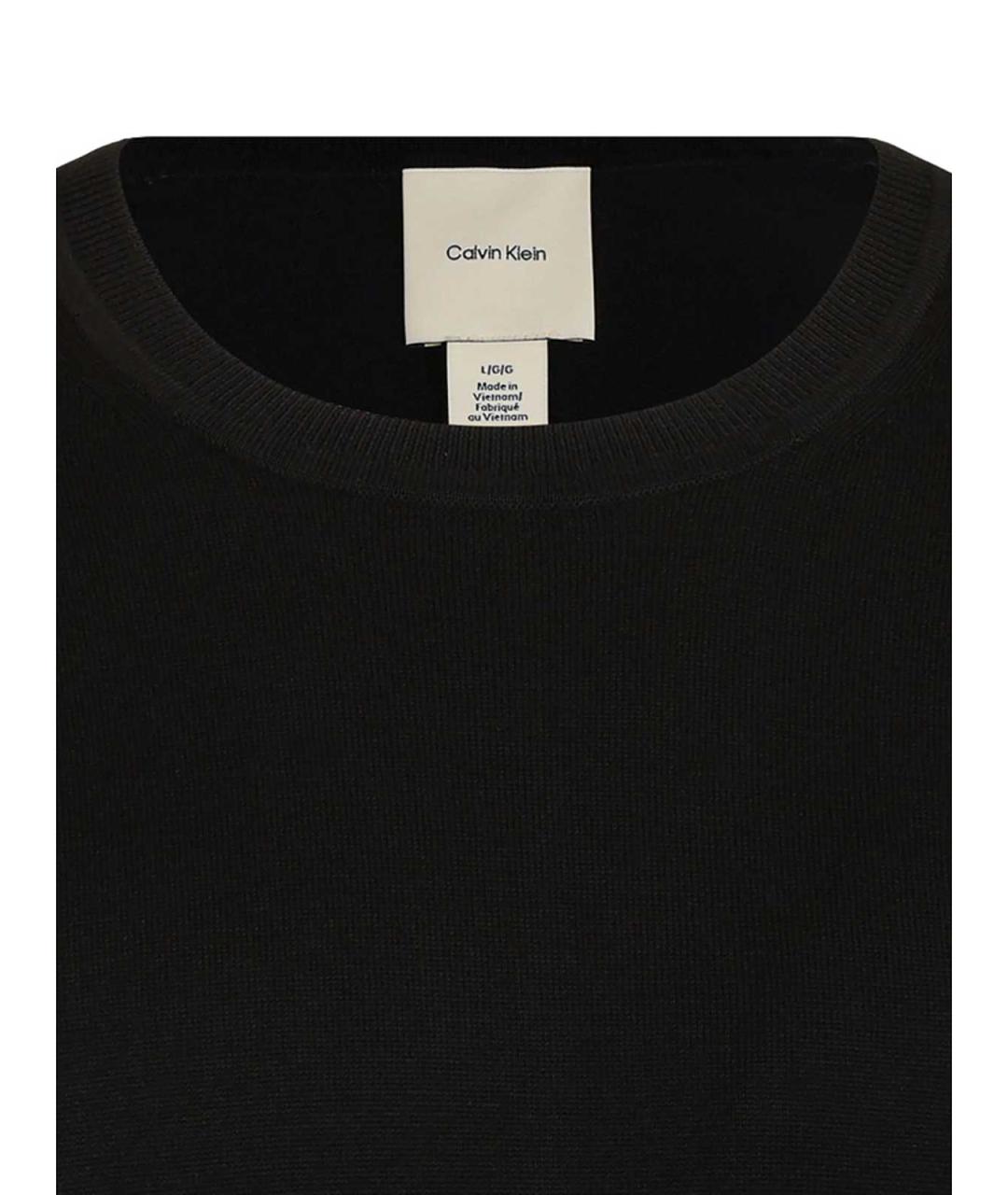 CALVIN KLEIN Черный хлопковый джемпер / свитер, фото 2