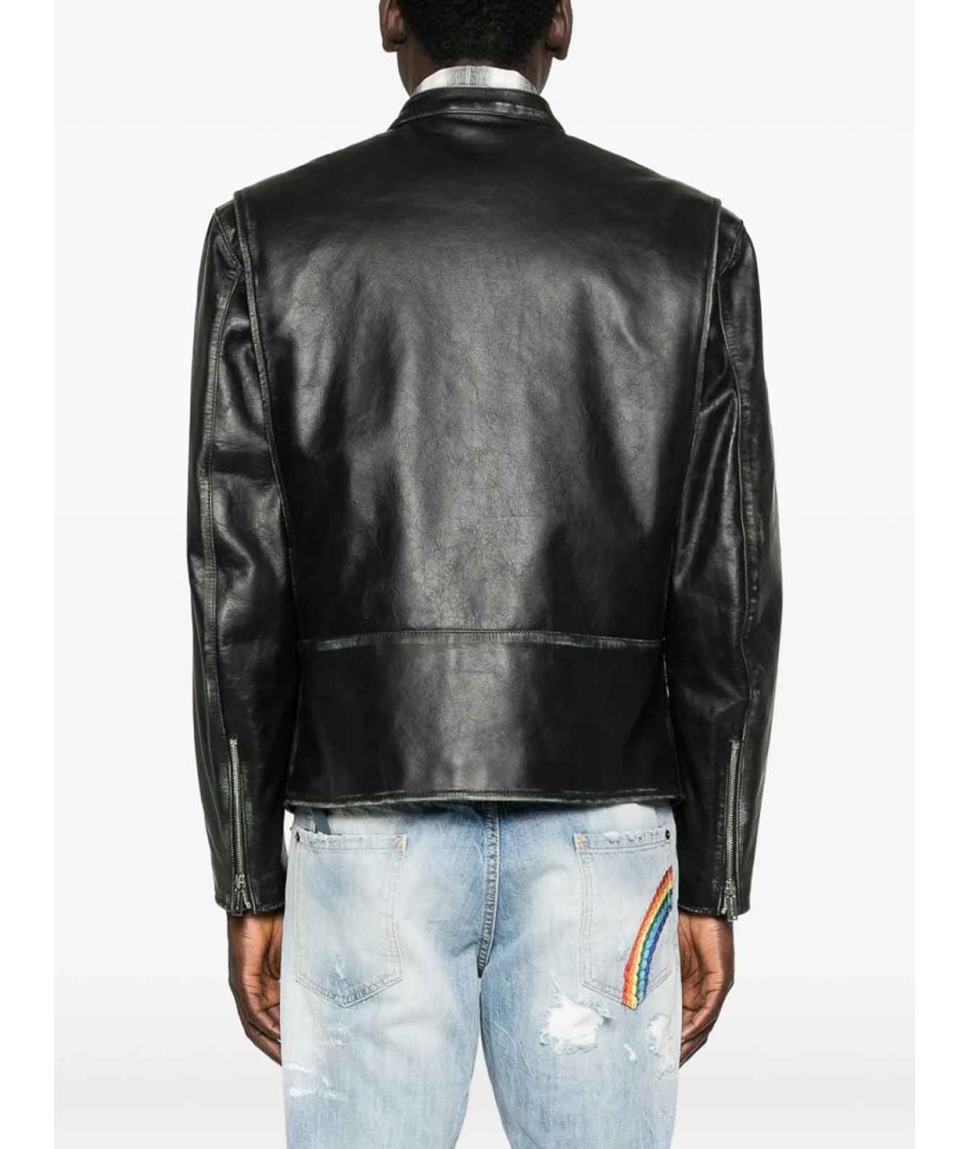 DSQUARED2 Черная кожаная куртка, фото 4
