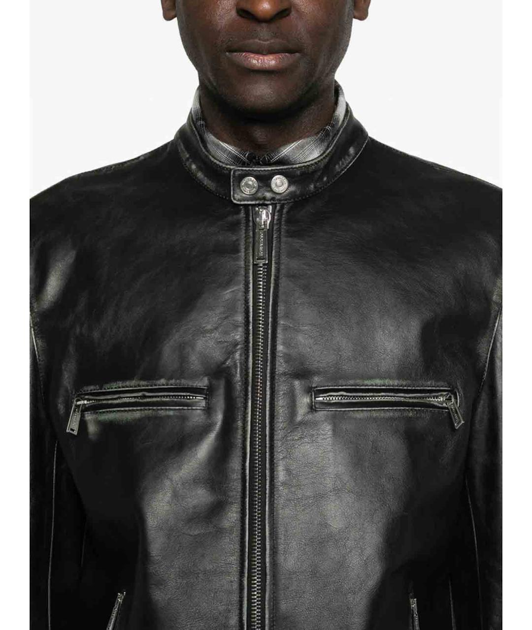 DSQUARED2 Черная кожаная куртка, фото 5