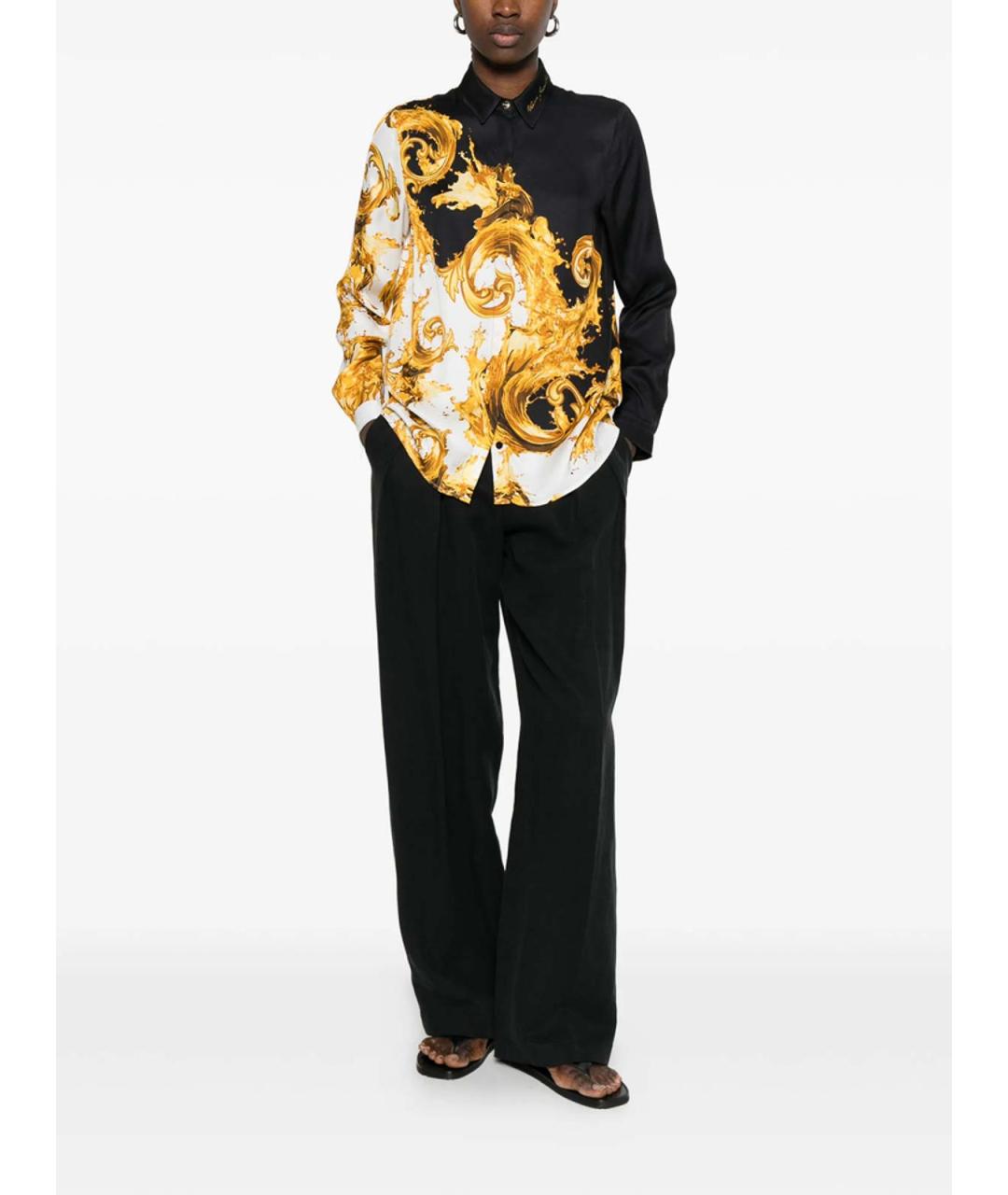 VERSACE JEANS COUTURE Черная вискозная рубашка, фото 2