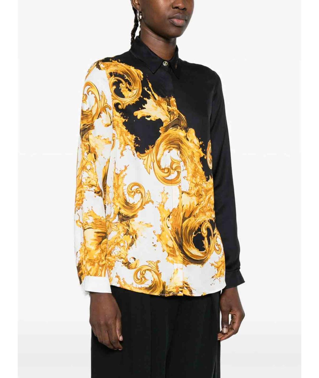VERSACE JEANS COUTURE Черная вискозная рубашка, фото 3