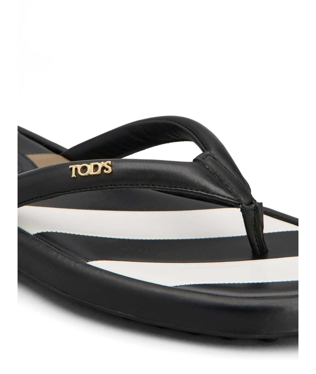 TOD'S Черные резиновые шлепанцы, фото 2