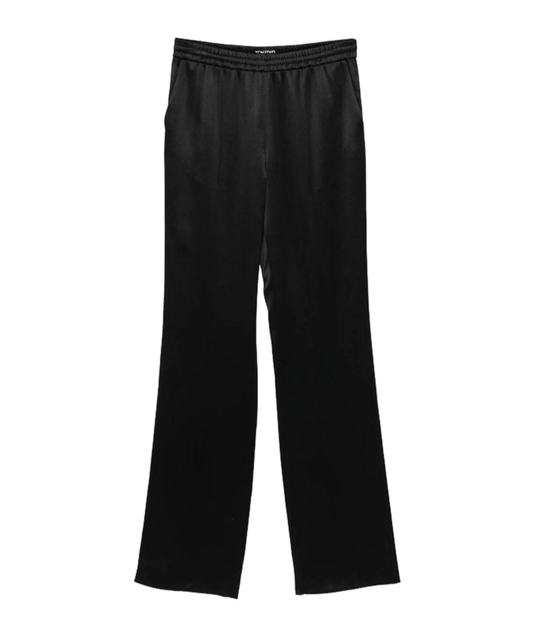 TOM FORD Черные шелковые прямые брюки, фото 1