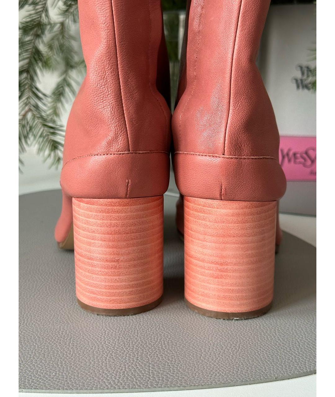 MAISON MARGIELA Розовые кожаные ботильоны, фото 4