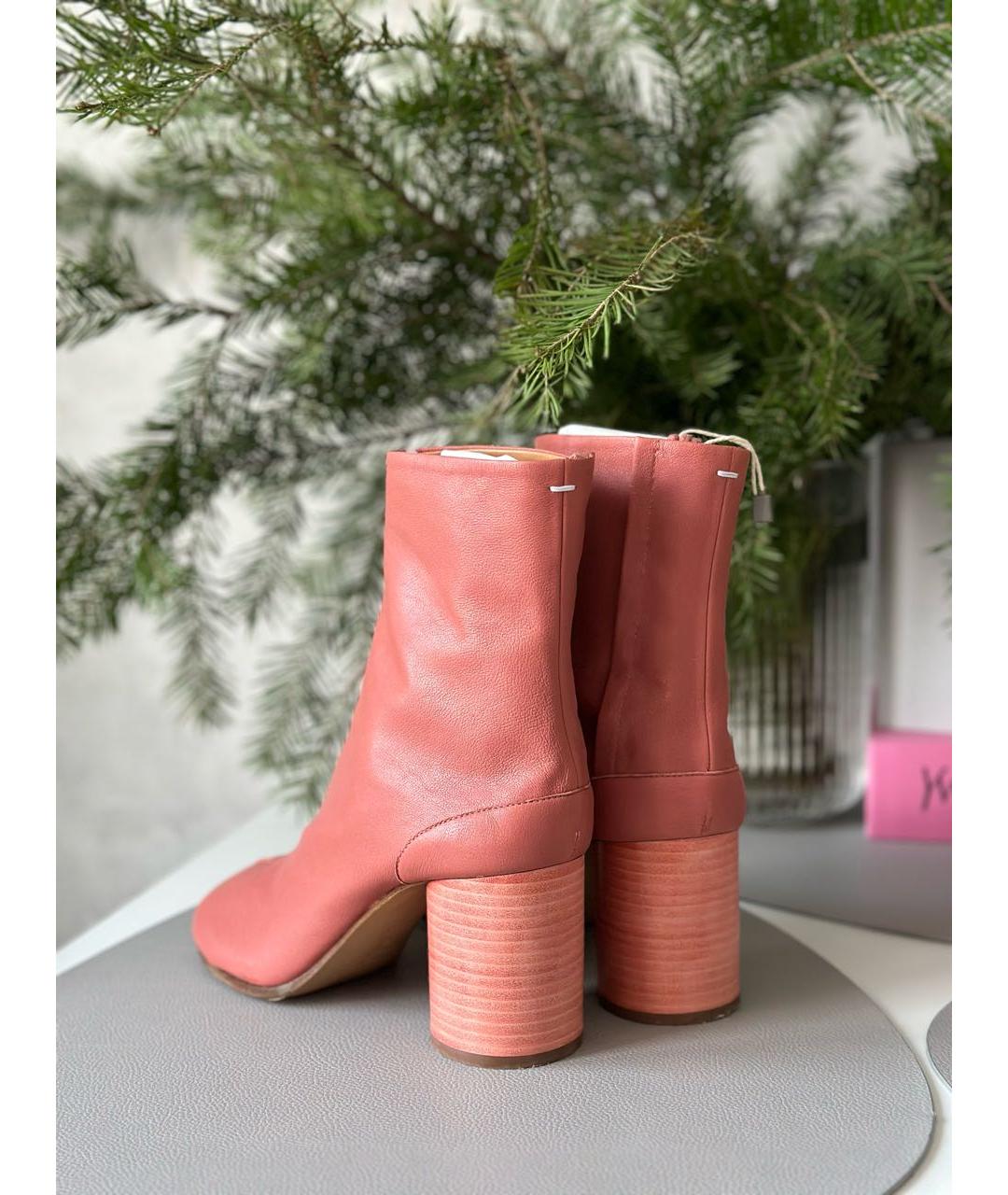 MAISON MARGIELA Розовые кожаные ботильоны, фото 6